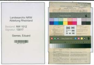Entnazifizierung Eduard Siemes , geb. 24.12.1899 (Lehrer)