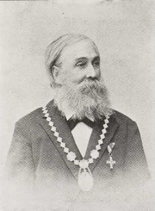 Porträt Julius Woldemar Zeibig : Foto-/Bildersammlung Stenografische Sammlung. Porträt Julius Woldemar Zeibig anläßlich des Internationalen Stenographen-Kongresses in Chicago 1893. Photographie (1893). Dresden: SLUB P a 1219