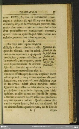 §. XXII. Quomodo dignosci ex illis possit, num effectus aliquis miraculosus sit, ostenditur