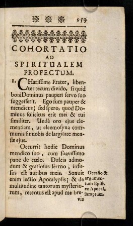 959-969, 1. Charissime Frater, libenter tecum divido, ...