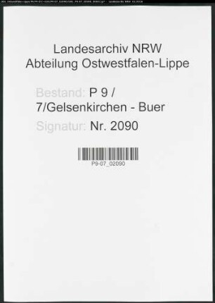 Sterberegister Standesamt Gelsenkirchen-Buer