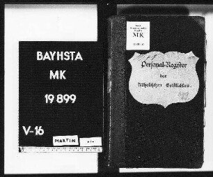 Personenregister der katholischen Geistlichkeit.