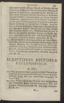 Scriptores Historiae Ecclesiasticae. In Folio