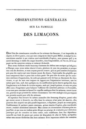 Observations Générales Sur La Famille Des Limaҫons.