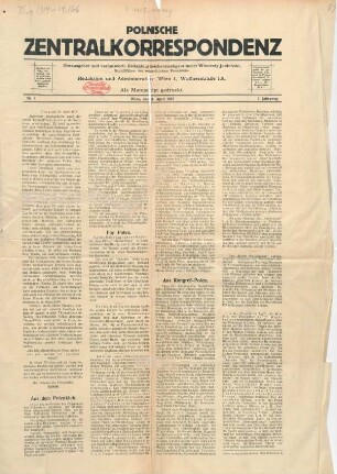 1915: Polnische Zentralkorrespondenz