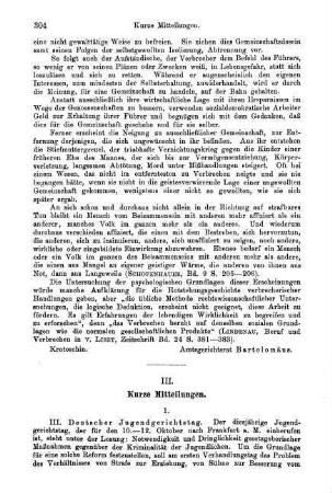 304-306, III. Kurze Mitteilungen