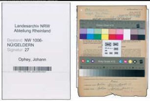 Entnazifizierung Johann Ophey , geb. 23.10.1902 (Verw.Angestellter)