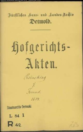 Reineckers Erben zu Lüdenhausen gegen Bernd Freund zu Lüdenhausen - Bürgschaft