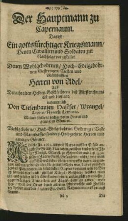 Der Hauptmann zu Capernaum ...