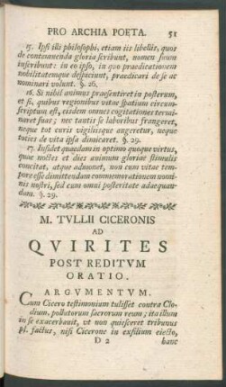 M. Tullii Ciceronis Ad Quirites Post Reditum Oratio