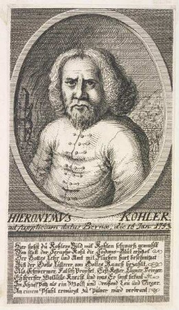 Bildnis des Hieronymvs Kohler