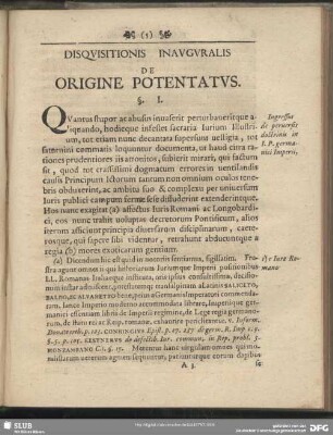 Disquisitionis inauguralis de origine potentatus