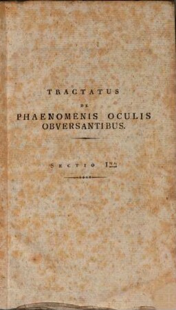 Specimen inaug. de phaenomenis oculis obversantibus