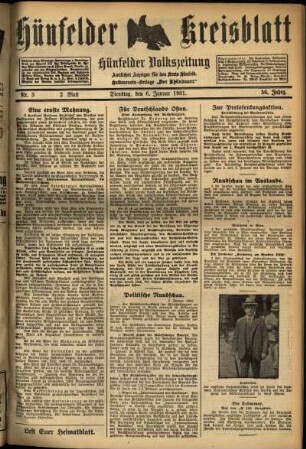 Zweite Ausgabe vom Dienstag, den 06. Januar 1931.