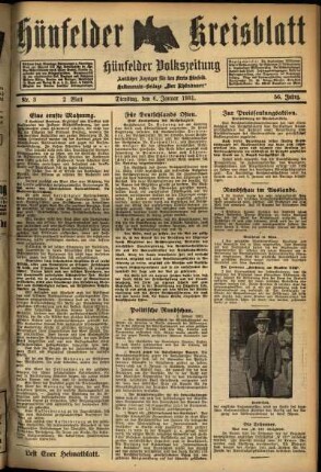 Zweite Ausgabe vom Dienstag, den 06. Januar 1931.