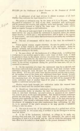 Rules for the settlement of land revenue in the province of British Burma.