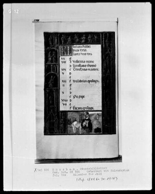 Gebetbuch mit Kalendarium — Buchseite mit Monatsbild Juli, Folio 10verso