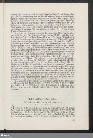 Das Kirchenpatronat. Entstehung, Wesen und Bedeutung