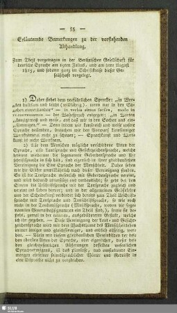 Erläuternde Bemerkungen zu der vorstehenden Abhandlung