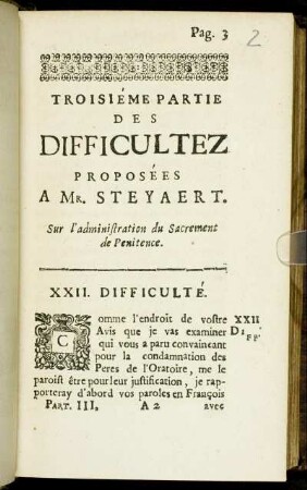 XXII Difficulté. - XXV. Difficulté.