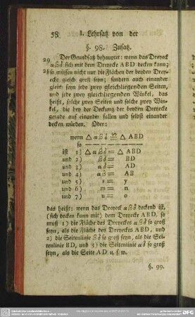 I. Lehrsatz von der Deckung der Dreyecke