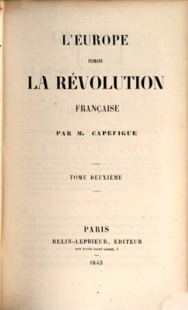 L' Europe pendant la Révolution française. 2