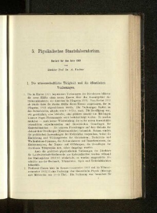 5. Physikalisches Staatslaboratorium.