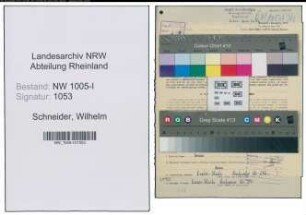 Entnazifizierung Wilhelm Schneider , geb. 28.07.1904 (Vorarbeiter)