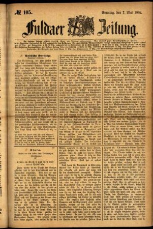 Ausgabe vom Sonntag, den 07. Mai 1882.