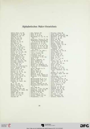 Alphabetisches Maler-Verzeichnis