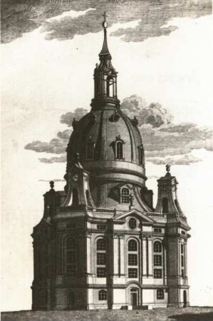 Dresden. Frauenkirche (G. Bähr). Aus: Sächsische Landesbibliothek - Staats- und Universitätsbibliothek Dresden (SLUB), Hist. Sax. G. 601.o, S. 15