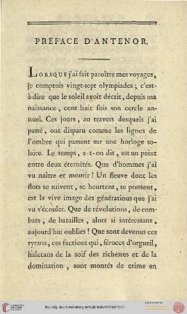 Préface d'Antenor