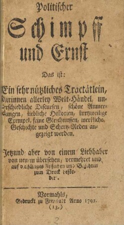 Politischer Schimpff und Ernst