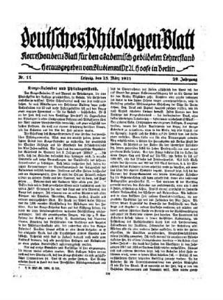 Kunze-Kalender und Philologenstand