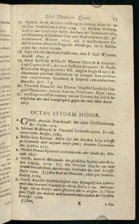 73-85, Octav. Et Form. Minor.