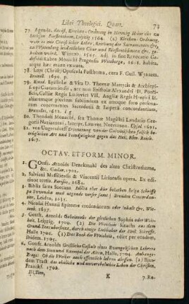 73-85, Octav. Et Form. Minor.
