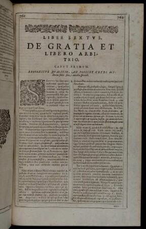 Liber Sextus, De Gratia Et Libero Arbitrio.
