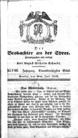 31. Stück, 30. Juli 1849
