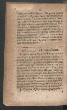 Ad librum VI. Annalium.