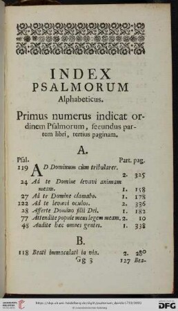 Index psalmorum alphabeticus