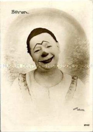 Werbekarte für einen Clown