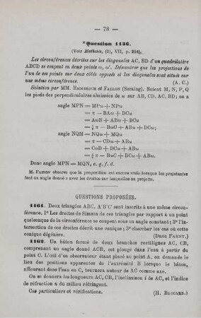 QUESTIONS PROPOSÉES.