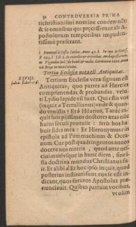 Tertia Ecclesiae nota est Antiquitas.