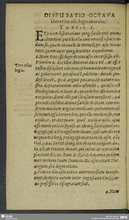 Disputatio Octava. De tertio usu legis moralis