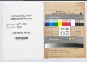 Entnazifizierung Hans Ellenbeck , geb. 16.07.1889 (Oberstudiendirektor)