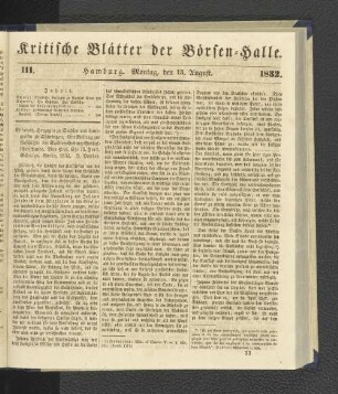 111. 13. August 1832