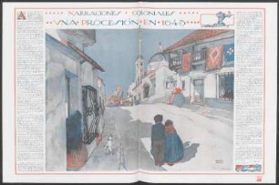 Narraciones coloniales - Una procesión en 1645 : Gouache de Álvarez