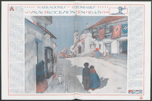 Narraciones coloniales - Una procesión en 1645 : Gouache de Álvarez