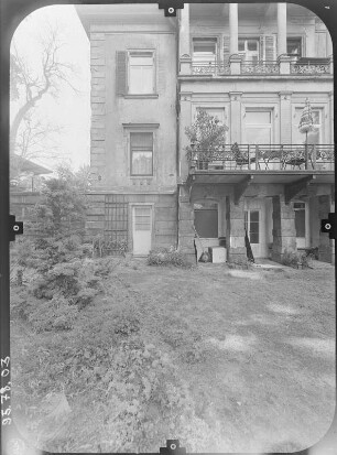 Dresden-Neustadt, Bautzner Straße 94. Wohnhaus (1893). Gartenfront (Teilansicht)