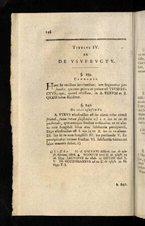 148-167, Titvlvs IV. De De Vsvfrvctv. Titvlvs V. De Vsv Et Habitatione. Titvlvs VI. De Vsvcapionibvs Et Longi Temporis Praescriptionibvs.